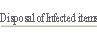 Disposal of Infected items.